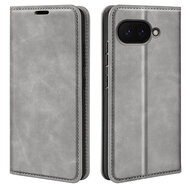 Google Pixel 9a Hoesje - MobyDefend Luxe Wallet Bookcase (Magnetische Sluiting) - Grijs