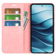 Xiaomi Redmi Note 14 4G Hoesje - MobyDefend Luxe Wallet Bookcase (Magnetische Sluiting) - Roze