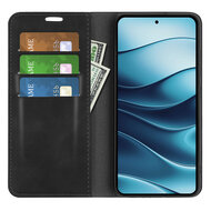 Xiaomi Redmi Note 14 4G Hoesje - MobyDefend Luxe Wallet Bookcase (Magnetische Sluiting) - Zwart