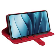 Xiaomi Redmi Note 14 4G Hoesje - MobyDefend Wallet Book Case (Sluiting Achterkant) - Rood