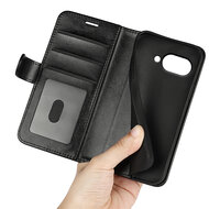 Google Pixel 9a Hoesje - MobyDefend Wallet Book Case (Sluiting Achterkant) - Zwart