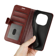 Xiaomi Redmi Note 14 Pro 4G Hoesje - MobyDefend Wallet Book Case (Sluiting Achterkant) - Bruin