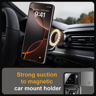 Xiaomi 15 Hoesje - MobyDefend Pantsercase Met Draaibare Ring - Zwart