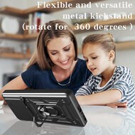 Xiaomi 15 Hoesje - MobyDefend Pantsercase Met Draaibare Ring - Zilvergrijs