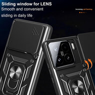 Xiaomi 15 Hoesje - MobyDefend Pantsercase Met Draaibare Ring - Zilvergrijs