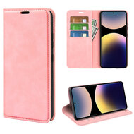 Xiaomi Redmi Note 14 Pro 4G Hoesje - MobyDefend Luxe Wallet Bookcase (Magnetische Sluiting) - Roze