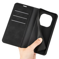 Xiaomi Redmi Note 14 Pro 4G Hoesje - MobyDefend Luxe Wallet Bookcase (Magnetische Sluiting) - Zwart