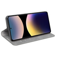 Xiaomi Redmi Note 14 Pro 4G Hoesje - MobyDefend Luxe Wallet Bookcase (Magnetische Sluiting) - Grijs