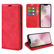 iPhone 16e Hoesje - MobyDefend Luxe Wallet Bookcase (Magnetische Sluiting) - Rood