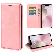 iPhone 16e Hoesje - MobyDefend Luxe Wallet Bookcase (Magnetische Sluiting) - Roze