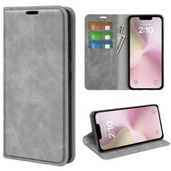 iPhone 16e Hoesje - MobyDefend Luxe Wallet Bookcase (Magnetische Sluiting) - Grijs