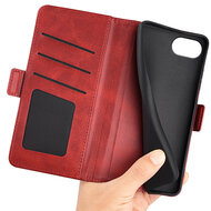 iPhone 16e Hoesje - MobyDefend Luxe Wallet Book Case (Sluiting Zijkant) - Rood