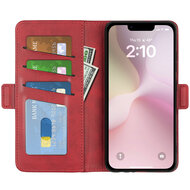 iPhone 16e Hoesje - MobyDefend Luxe Wallet Book Case (Sluiting Zijkant) - Rood
