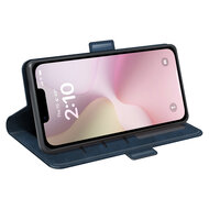 iPhone 16e Hoesje - MobyDefend Luxe Wallet Book Case (Sluiting Zijkant) - Blauw