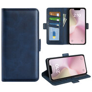 iPhone 16e Hoesje - MobyDefend Luxe Wallet Book Case (Sluiting Zijkant) - Blauw
