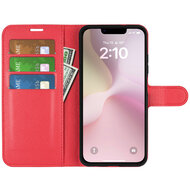 iPhone 16e Hoesje - MobyDefend Kunstleren Wallet Book Case (Sluiting Voorkant) - Rood