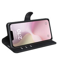 iPhone 16e Hoesje - MobyDefend Kunstleren Wallet Book Case (Sluiting Voorkant) - Zwart