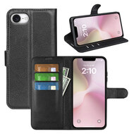 iPhone 16e Hoesje - MobyDefend Kunstleren Wallet Book Case (Sluiting Voorkant) - Zwart