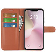iPhone 16e Hoesje - MobyDefend Kunstleren Wallet Book Case (Sluiting Voorkant) - Bruin