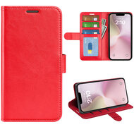 iPhone 16e Hoesje - MobyDefend Wallet Book Case (Sluiting Achterkant) - Rood