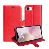 iPhone 16e Hoesje - MobyDefend Wallet Book Case (Sluiting Achterkant) - Rood