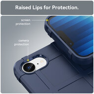 iPhone 16e Hoesje - Mobydefend Rugged Shield TPU Backcover - Blauw