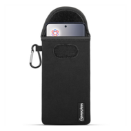 Hoesje voor Motorola Edge 60 / Motorola Edge 60 Fusion - MobyDefend Neopreen Pouch Met Karabijnhaak - Insteekhoesje - Riemlus Hoesje - Zwart