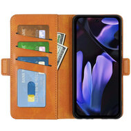 Google Pixel 9a Hoesje - MobyDefend Luxe Wallet Book Case (Sluiting Zijkant) - Lichtbruin