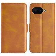 Google Pixel 9a Hoesje - MobyDefend Luxe Wallet Book Case (Sluiting Zijkant) - Lichtbruin