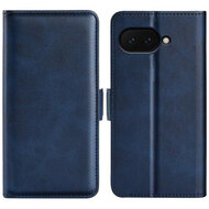 Google Pixel 9a Hoesje - MobyDefend Luxe Wallet Book Case (Sluiting Zijkant) - Blauw