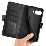 Google Pixel 9a Hoesje - MobyDefend Luxe Wallet Book Case (Sluiting Zijkant) - Zwart