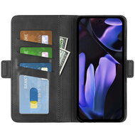 Google Pixel 9a Hoesje - MobyDefend Luxe Wallet Book Case (Sluiting Zijkant) - Zwart