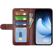 Oppo Reno13 Hoesje - MobyDefend Wallet Book Case (Sluiting Achterkant) - Bruin