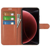 Xiaomi 15 Ultra Hoesje - MobyDefend Kunstleren Wallet Book Case (Sluiting Voorkant) - Bruin