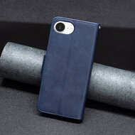 iPhone 16e Hoesje - MobyDefend Wallet Book Case Met Koord - Blauw