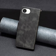 iPhone 16e Hoesje - MobyDefend Wallet Book Case Met Koord - Zwart