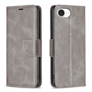 iPhone 16e Hoesje - MobyDefend Wallet Book Case Met Koord - Grijs