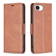 iPhone 16e Hoesje - MobyDefend Wallet Book Case Met Koord - Bruin