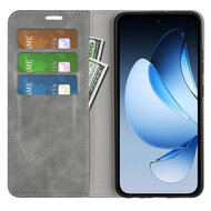 Oppo Reno13 Hoesje - MobyDefend Luxe Wallet Bookcase (Magnetische Sluiting) - Grijs