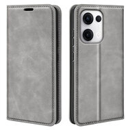 Oppo Reno13 Hoesje - MobyDefend Luxe Wallet Bookcase (Magnetische Sluiting) - Grijs