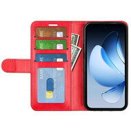 Oppo Reno13 Pro Hoesje - MobyDefend Wallet Book Case (Sluiting Achterkant) - Rood