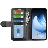 Oppo Reno13 Pro Hoesje - MobyDefend Wallet Book Case (Sluiting Achterkant) - Zwart