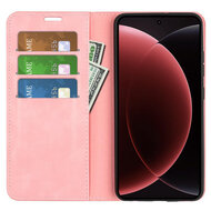 Xiaomi 15 Ultra Hoesje - MobyDefend Luxe Wallet Bookcase (Magnetische Sluiting) - Roze