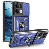 Oppo Reno13 Pro Hoesje - MobyDefend Pantsercase Met Draaibare Ring - Blauw