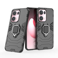 Oppo Reno13 Pro Hoesje - MobyDefend Dubbelgelaagde Pantsercase Met Standaard - Zwart