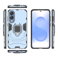 Samsung Galaxy S25 Edge Hoesje - MobyDefend Dubbelgelaagde Pantsercase Met Standaard - Blauw