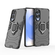 Samsung Galaxy S25 Edge Hoesje - MobyDefend Dubbelgelaagde Pantsercase Met Standaard - Zwart