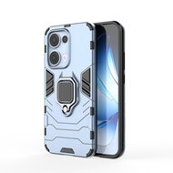 Oppo Reno13 Hoesje - MobyDefend Dubbelgelaagde Pantsercase Met Standaard - Blauw