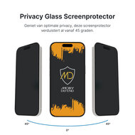 3-Pack MobyDefend iPhone 16e Screenprotectors - HD Privacy Glass Screensavers