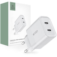Tech-Protect Wall charger - Oplader met 2 USB-C poorten - 20W - PD2.0 - Wit